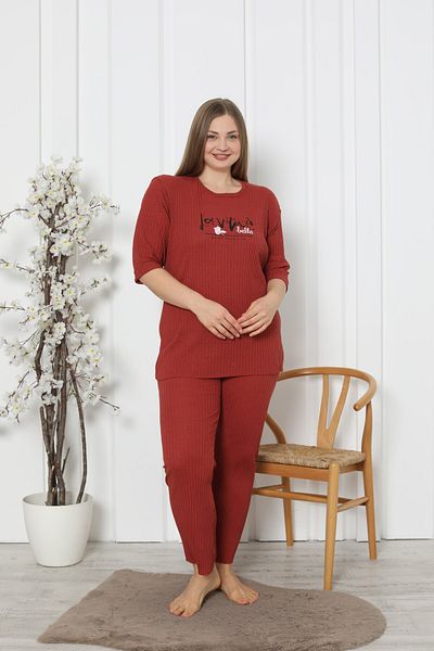 FAMES PİJAMA Plus Size Seasonal Comfortable Pajama Set