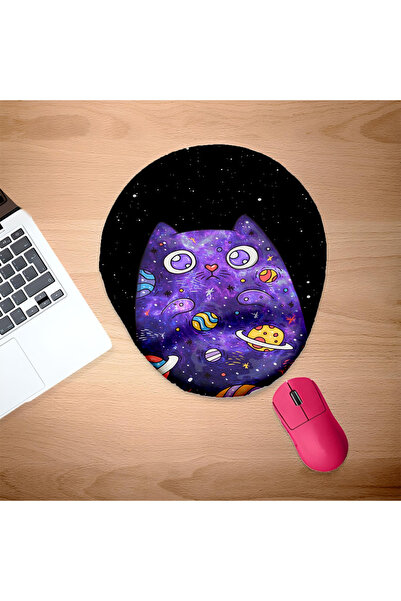 UcuruStore Οβάλ ποντικομαξιλαράκι Space Cat με στήριγμα καρπού