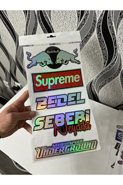 Etiket Oto Aksesuar ARABA ARKA CAM YAZILARI HOLOGRAMLI YENİ MODEL