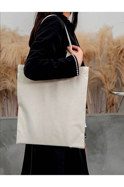 EYPRICH 2 Pieces Linen Flat Bag - Punch Embroidered, 35*40cm, Contact for Wholesale