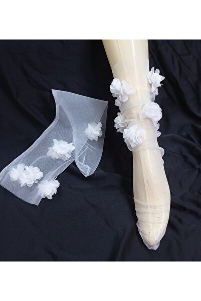 es moda shop Νυφικές κάλτσες από τούλι λουλούδι Eftelya λευκές