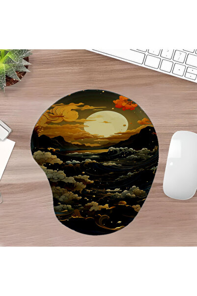 UcuruStore Deniz ve Güneş Οβάλ Επιφάνεια Ποντικιού με Στήριγμα Καρπού