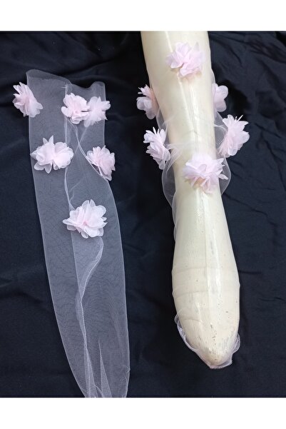 es moda shop Розови чорапи с флорални мотиви Eftelya Bridal Tulle