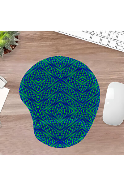 UcuruStore Χρωματοφυλακτικό Μπλε Οβάλ Μαξιλαράκι Ποντικιού με Στήριγμα Καρπού