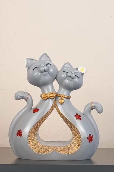 Euro Decora Dekoratif Sevimli Romantik İkili Kedi Biblo Ev ve ofis Aksesuar P...