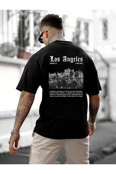 BENROMA 1 προϊόν είναι δώρο για αγορές 6 και άνω Los Angeles Printed Oversize Unisex T-shirt