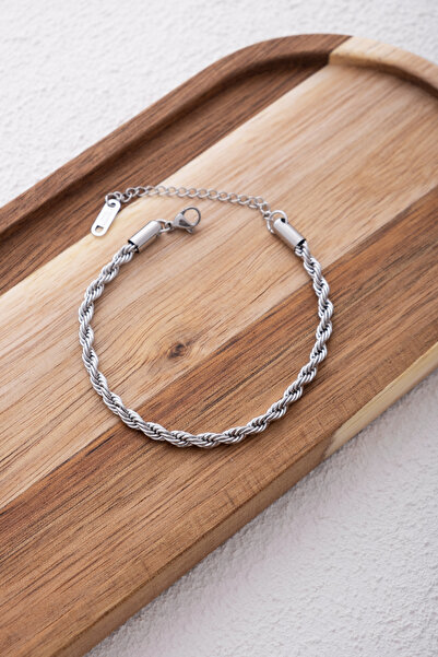 ByFlorya Jewelry سوار حلزوني من الفولاذ لا يسود 3 مم سوار حلزوني رقيق أنيق 18...