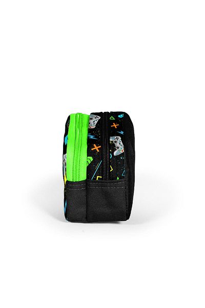 Coral High 12087 Model Gamer με μοτίβο μαύρη πράσινη τσάντα στυλό - δύο θήκες
