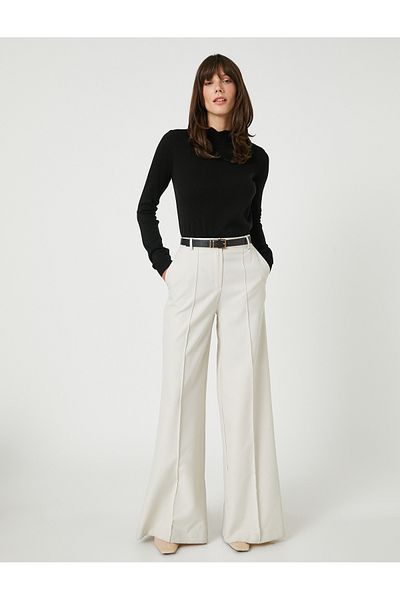 Koton Gallér részletes kötöttáru pulóver Slim Fit kasmír texturált