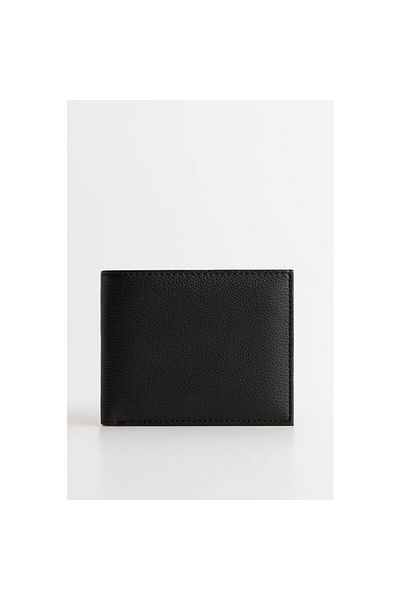 HEDİYEEVRENİ Classic Faux Leather Black Men's Money Wallet