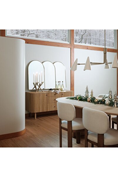 MKS Design 80x125 Üçlü Asimetrik Duvar Dekor Aynası / Asimetrik Ayna / Konsol Aynası / Düzensiz Ayna