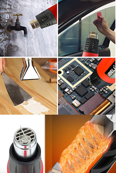 STAXX POWER RED 5000 W Çift Kademeli Sıcak Hava Isı Tabancası Çift Kademeli Termik Koruma Bakır Rezistant 1100 C