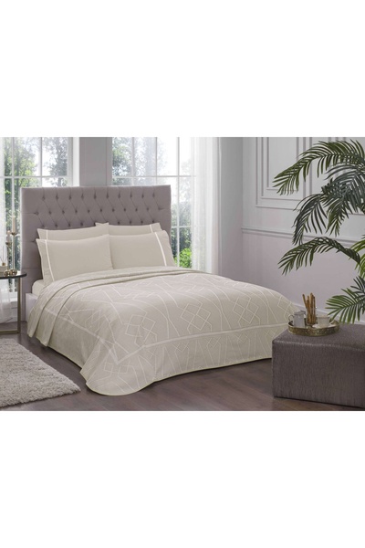 Taç Parker Jakar Tek Kişilik Pike Takımı Bej