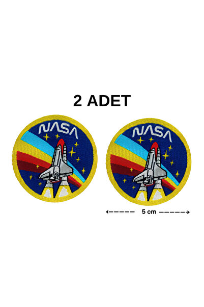 Megas Etiket Ütü ile Yapışan "NASA" Uzay Roketi Dokuma Arma/Yama