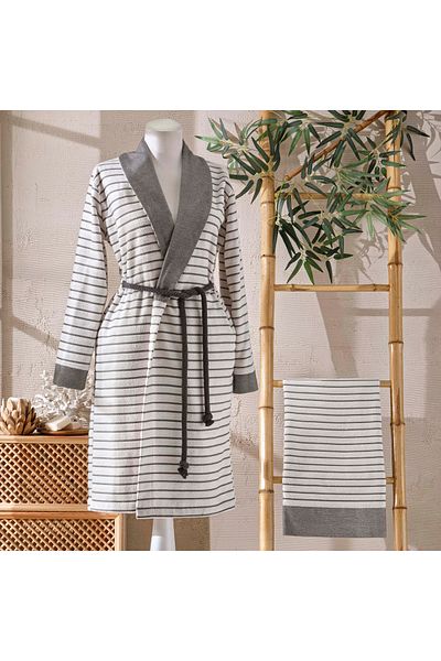 Taç Σετ μπουρνούζι Grey Bamboo Dreams Μονό - L/XL