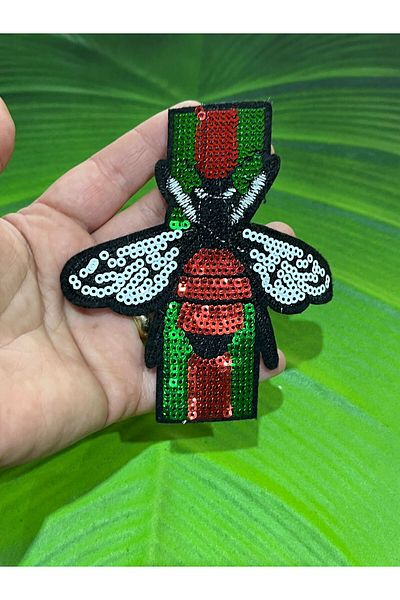 Gönülden Tasarım 11X10 CM PUL PAILLETTĂ PAILLETTĂ ARI ARMA PATCH CUCERE ACCESORIUL HOBBY