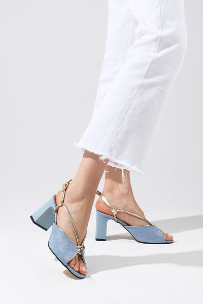 Mio Gusto Sandale cu toc pentru femei Colette Blue Color