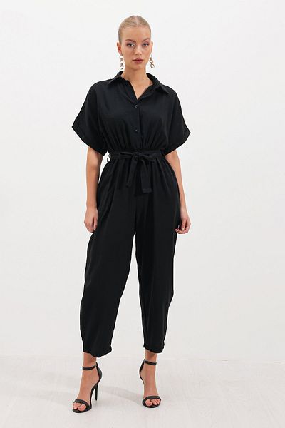 HAKKE Jumpsuit with Folded Sleeves and Pockets