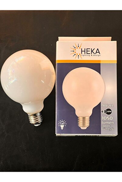 Heka 9 WATT  OPAK CAMLI 1050 LÜMEN 3000 KELVİN GÜNIŞIĞI G95 MODEL LED RUSTİK AMPUL
