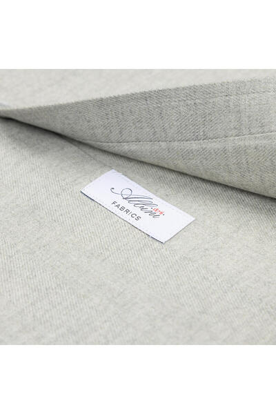 Germirli Light Gray Buttoned Collar Albini Cotton Tailor Fit Comfortable Fit Herringbone Flannel Shirt