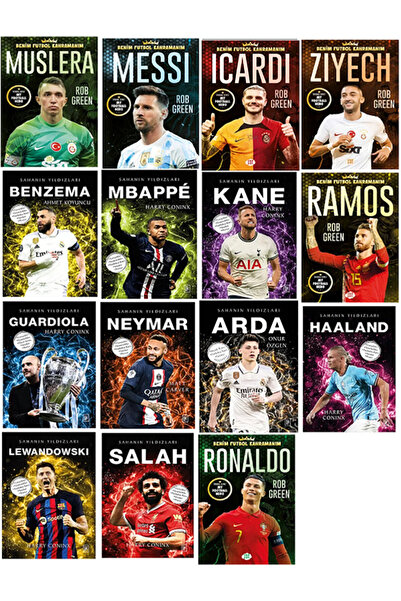 Efsane Yayınları Sahanın Yıldızları RONALDO MESSİ ARDA ( BÜYÜK Poster Sticker Futbolcu Kartı HEDİYELİ ) 15 KİTAP