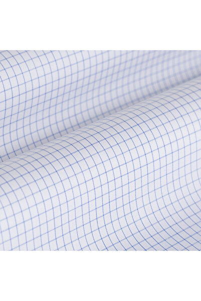 Germirli Non Iron Navy Checkered Classic Collar Tailor Fit Shirt