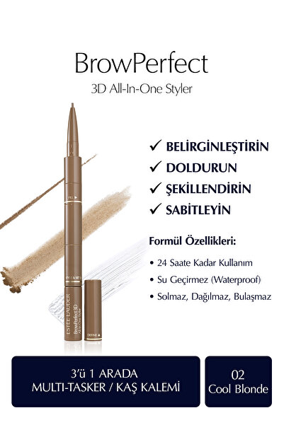Estee Lauder Kaş Kalemi - BrowPerfect 3D All-In-One Styler Multi-Tasker 02 Co...