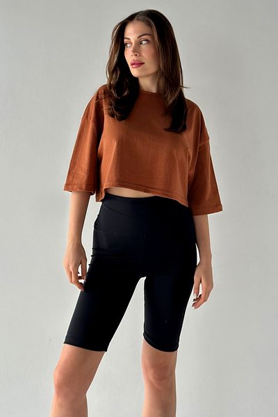 MODAGEN Női Oversize Brown Crop póló