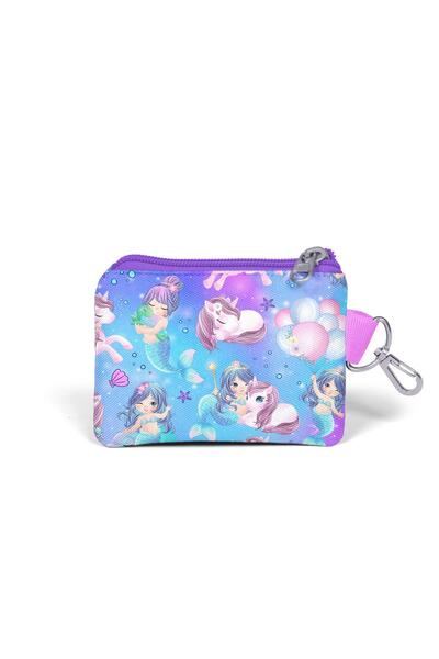 Coral High Kids Purple Pink Unicorn Mermaid Patterned Coin Purse 21916