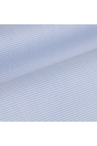 Germirli Non Iron A.blue White Checkered Button Collar Tailor Fit Zero 24 Shirt
