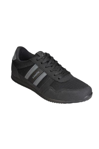 Kinetix Men's Black Gray Mesh Thin Flat Sole Sports Walking Shoes