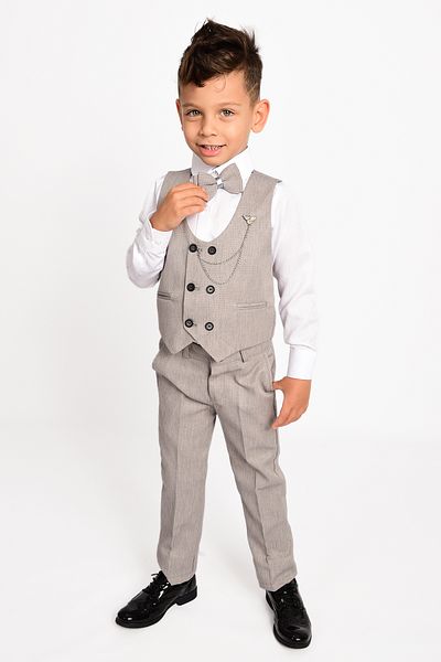 Sevimlice Kids Boy's Vest Chain Bow Tie Suit