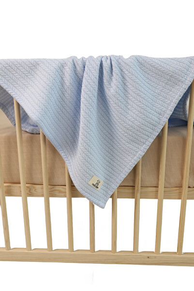 ENHA BABY 100% Cotton Knitted Pique Baby Blue 70x90 Cm