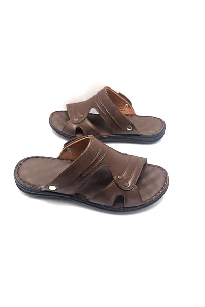 Derilax Ανδρικές παντόφλες από γνήσιο δέρμα Full Orthopedic Large Size