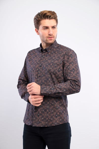 PASSERO DAR KESİM ÇITÇITLI LİKRA GÖMLEK