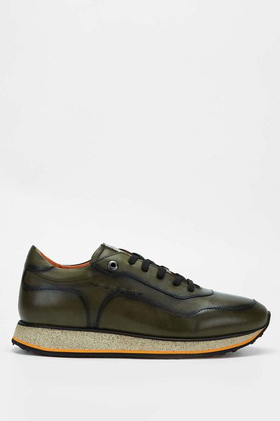Tamer Tanca Men's Genuine Leather Green Sneakers & Sports Shoes