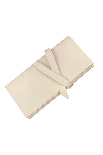 FLY COLOR Faux Leather Letter Shaped Openable Artistic Pen Holder Compartmented Pencil Case