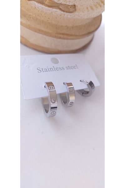 Trend Republic 3-piece ring steel earrings