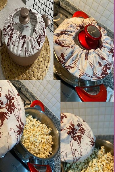 Emtory Home Rice Brewing Cover - Popcorn Oil Leak Proof - Elastic - Burgundy Floral