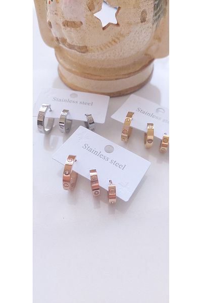 Trend Republic 3-piece ring steel earrings