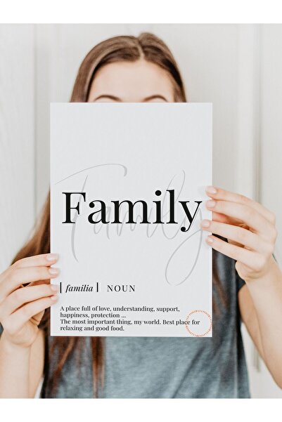 Postifull Family - Aile Tasarım Yazılı Tablo Poster - Çerçevesiz Tablo - Estetik Poster - Duvar Dekoru