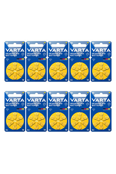 Varta 10 Numara İşitme Cihazı Pili 6'lı Blister 10 Adet(60 Adet)