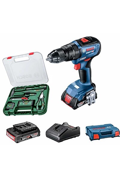 Bosch Gsb 18 v 50 Darbeli Kömürsüz Çift Batarya Matkap ve Bosch 17 Parça El A...