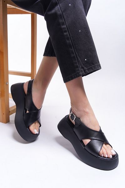 Riccon Sandale de damă Jahabelle 0012803   Piele neagră