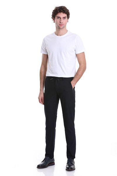 Hatemoğlu Παντελόνι Jogger με ίσια πλαϊνή τσέπη Navy Blue Dynamic Fit