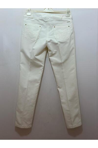 GARNİ Beş Cep Havuç Paça Cepleri Nakış Detay Pamuklu  Pantolon