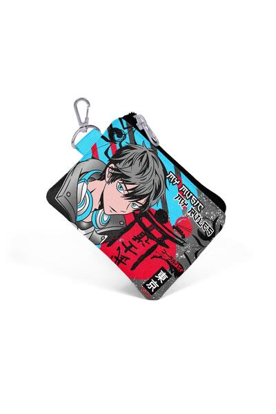 Coral High 21925 Model Anime Patterned Black Blue Coin Purse - Kids