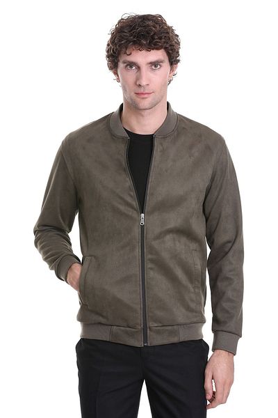 Hatemoğlu Εποχιακό παλτό Khaki Regular Fit Straight Bomber Collar