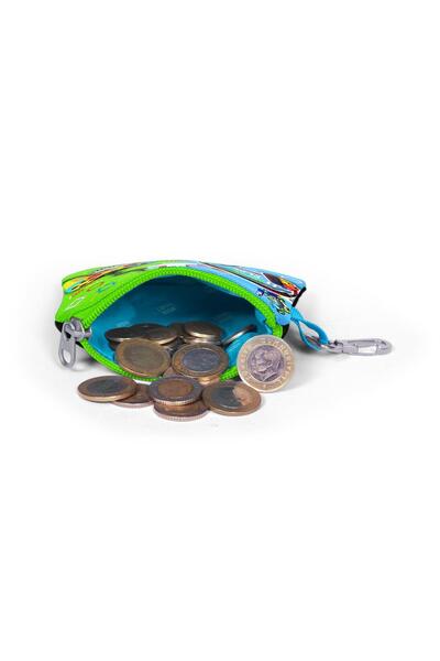 Coral High Green and Black Phosphorescent Game Pattern Coin Purse for Kids - 21926