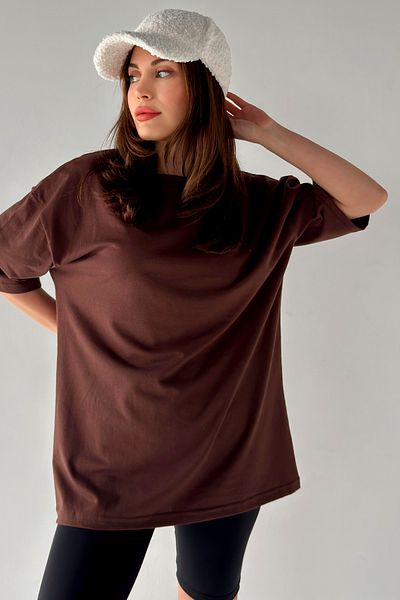 MODAGEN Μπλουζάκι Unisex Μονόχρωμο Καφέ Oversize